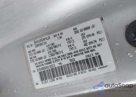 2004 Dodge Ram 2500 Slt/Laramie from USA, damaged, VIN 3D7KA28D24G192313